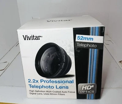 2,2X TELEOBJETIVO 52 mm para cámara NIKON D90 D60 D40 D50 D70 D80 D5300 D7300 2,5 Foto 1 de 4