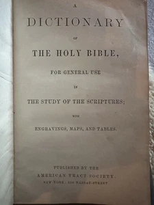 1859 Dictionary Of The Holy Bible-Study Of Scriptures Engravings Maps Tables - Picture 1 of 3