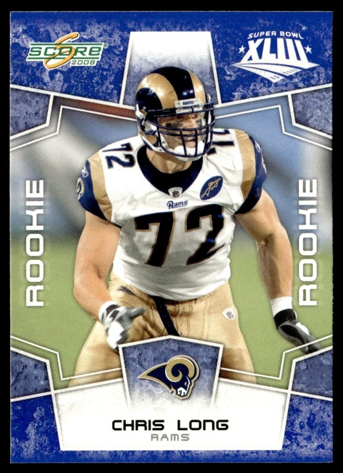 2008 Score Super Bowl XLIII Blue Chris Long Rookie St. Louis Rams #332 - Image 1 of 2