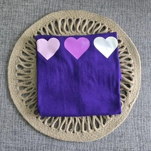 Girls Purple Triple Heart Gildan T-Shirt Medium Youth - Picture 1 of 3