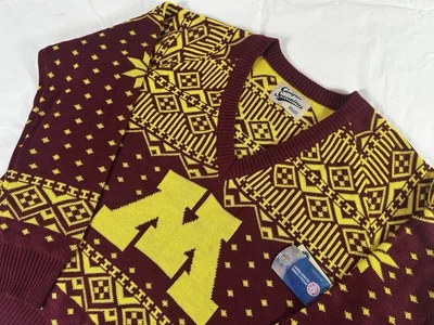 NWT Minnesota Golden Gophers Ugly Christmas V-Neck Sweater Unisex XL - Image 1 of 4
