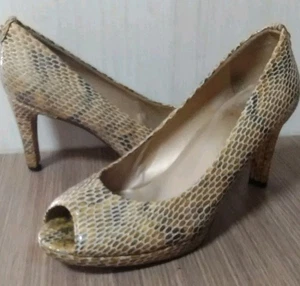 Stuart Weitzman Plateau-Pumps Schlangenmuster zehenfrei Größe 8 M - Bild 1 von 13