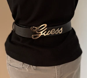 GUESS*Gürtel*schwarz* S/85er Länge*Topzustand* goldfarbene Hardware*PU-Leder - Bild 1 von 7