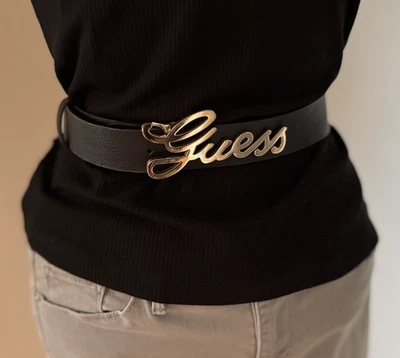 GUESS*Gürtel*schwarz* S/85er Länge*Topzustand* goldfarbene Hardware*PU-Leder - Bild 1 von 4
