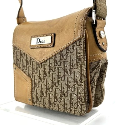 Christian Dior Trotter Shoulder Bag Canvas  Beige Authentic from JAPAN - Image 1 of 4