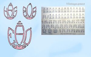 1930er Jahre ungeschnitten Betty Burton Vintage Monogramm Buchstaben Stickerei Transfer 1800