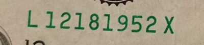 $1 One Dollar Bill Birthday Anniversary Note L 12/18/1952 X  Fancy Serial Number - Image 1 of 4