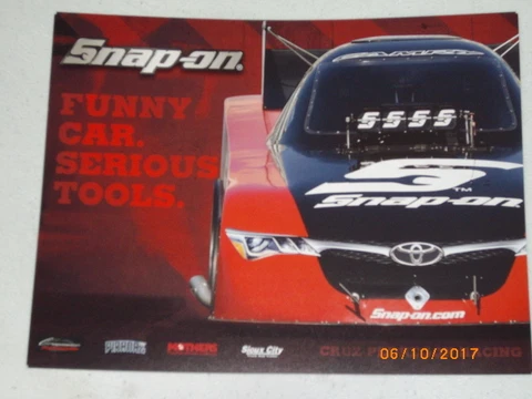 2017 CRUZ PEDREGON SNAP-ON FUNNY CAR NHRA POSTCARD Cover
