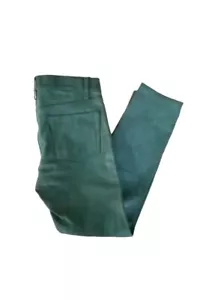 Ralph Lauren Black Label Women Leather Turquoise Pants Jeans Size XS US 2 - Picture 1 of 3
