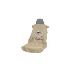 2 - Seat Armour Seat Protector Cover/Towel with OLD Cadillac Crest Logo - Tan - Picture 1 of 1