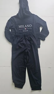 Boys Milano Graphic Hoodie Tracksuit Navy Size 6 Years NEW - Picture 1 of 2