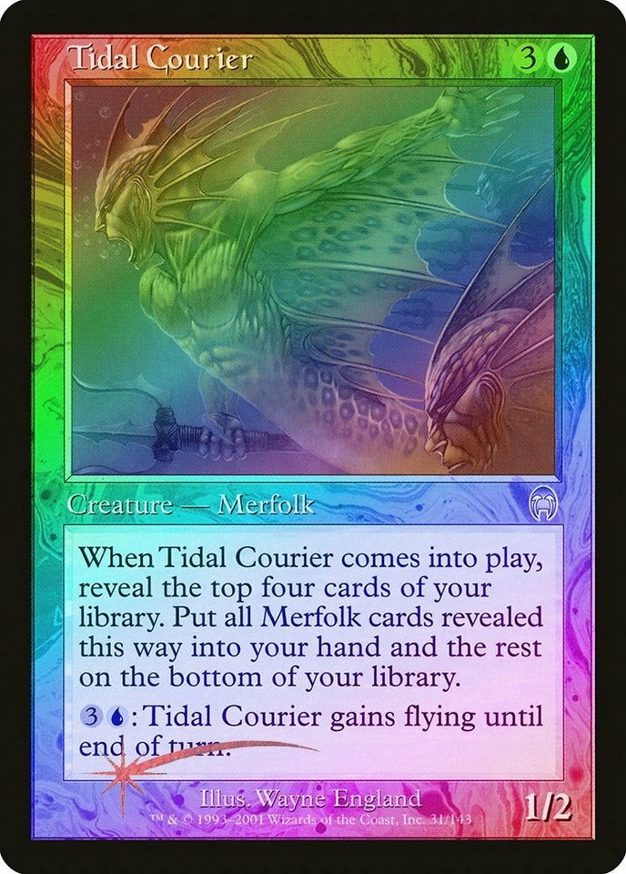 Tidal Courier FOIL Apocalypse HEAVILY PLD Blue Uncommon MAGIC MTG CARD ABUGames - Image 1 of 1