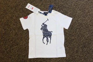 Polo Ralph Lauren Little Boys Literacy Program Tee T-Shirt - 4 / 4T - White - Picture 1 of 5