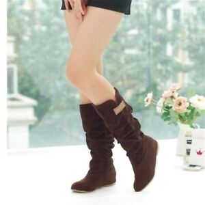 Women Winter Snow Boots Flock Plush Padded Long Boot Flats Casual Shoes Footwear