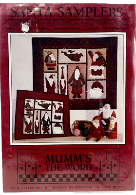 NUEVO 1993 Debbie Mumm patrón de costura Santa Samplers edredones de pared vintage 14810 Foto 1 de 2