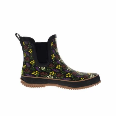 Western Chief Mujer Botas de Lluvia Talla 9 Chelsea Negro Flores Foto 1 de 4