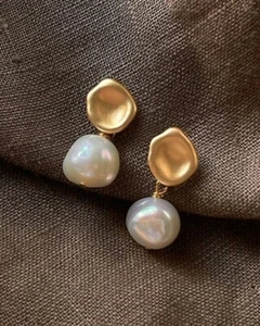 925 Sterling Silver Round Pearl Natural Stud Wedding Earrings - Picture 1 of 2