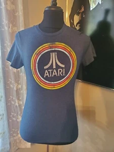 Camisa para hombre Atari pequeña videojuego manga corta azul arco iris diseño - Imagen 1 de 2