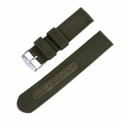 18mm 20mm 22mm 24mm Military Canvas Nylon Watch Band Strap Bracelet - Image 1 of 4
