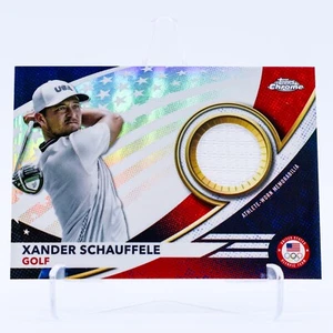 2024 Topps Chrome Olympics Xander Schauffele Team USA Memorabilia Relic #USA-XS - Picture 1 of 2