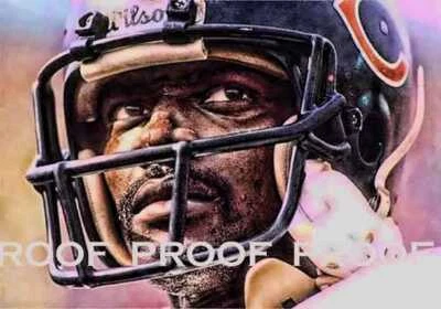 Nueva impresión artística de Walter Payton Chicago Bears 12x18 LE 50 Foto 1 de 4