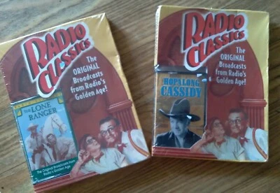 Vintage 1940s Radio Classics Lone Ranger Hopalong Cassidy  Cassette Tapes NOS  - Image 1 of 2