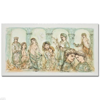 Corte de Soloman por Edna Hibel, litografia em papel, assinada à mão - Imagem 1 de 3