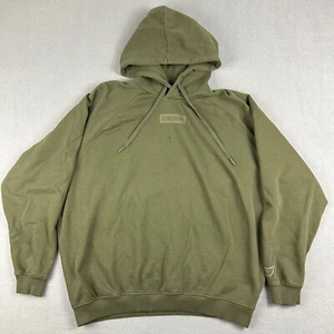 Gymshark Sweatshirt Mens Medium Green Hoodie Athleisure Gym Faded Pullover - Picture 1 of 8
