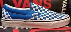 Vans Unisex Classic Checkerboard Imperial Blue Slip On Sneakers Skate Shoes 