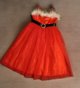Mädchen Ball Kleid Karneval Hochzeit Gr. 116 Rot Lang - Bild 1 von 3