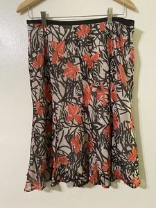 Nic+Zoe Floral Midi Skirt 12P Sheer Overlay Cottagecore Fairy Grunge Boho Indie - Picture 1 of 9