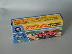 Lesney Matchbox X-1 Motorway Accessories Drive Pins Stickers Spring Clip Boxed