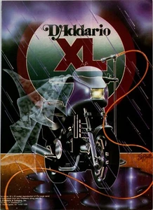 ANNUNCIO STAMPA CORDE CHITARRA D'ADDARIO XL 1987 VINTAGE - Foto 1 di 1