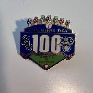 SELTEN 100 JAHRE White Sox Sammler Pin Eröffnungstag Freitag 6. April 2001 - Bild 1 von 3