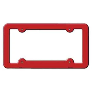 Red Solid Novelty Metal License Plate Frame - Picture 1 of 1
