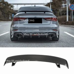 Fits For Audi A3 S3 A4 A5 S5 A6 TT Trunk Spoiler Wing Carbon Fiber Color R Style - Picture 1 of 12
