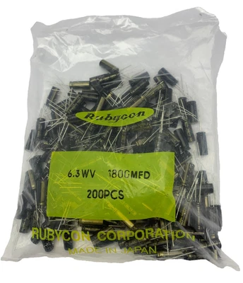 200pcs Rubycon Mcz Ultra Low Esr Kondensator 6.3WV 1800MFD 1800uF 6.3V 20mm 8mm - Bild 1 von 2