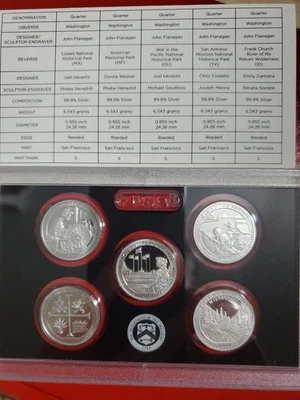 2019 S .999 Silver Proof 5 Quarters In Original PackagingWith COA From Proof Set - Image 1 of 4