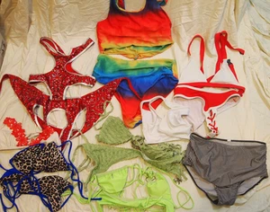 Lot Of 15 String Bikini Camisole Sets Size M/L - Picture 1 of 7