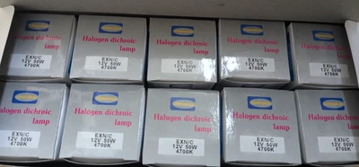 Halogen Light Bulbs 50W 12V Low Voltage 4700k  GU5.3 50MM MR16 Dichroic 10 Pack - Image 1 of 4