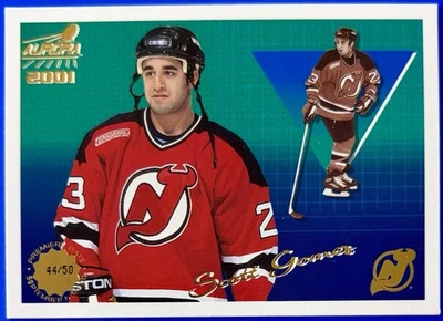 2000-01 Pacific Aurora Pinstripes Premiere Date #d /50, Scott Gomez #83 Devils - Image 1 of 3