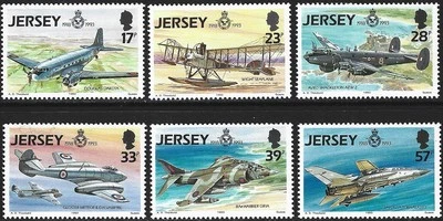 Jersey Sg 618/623 1993 historia de la aviación (5ª serie) MNH Foto 1 de 2