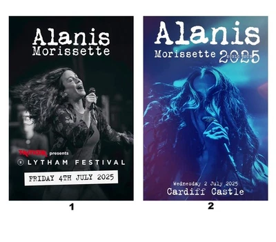 ALANIS MORISSETTE Summer 2025 World Tour CARDIFF Castle – 2 July 2025 Poster - Image 1 of 4