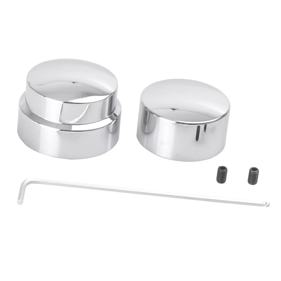 1 par de cubiertas de tuerca de eje trasero cromadas para Harley XL 1200 Dyna CVO Electra Glide Foto 1 de 4