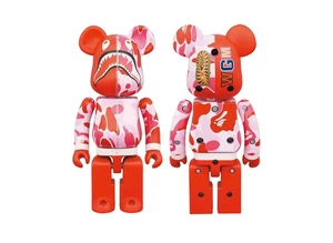 Bearbrick Chogokin BAPE(R) ABC CAMO SHARK PINK - Bild 1 von 1