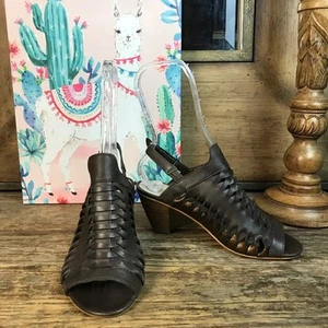 Koolaburra by Uggs Womens Varesa Brown Leather Sandal Heel Size 7/38 - Picture 1 of 8