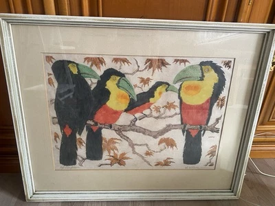 Martin Erich Phillip MEPH Pfefferfresser 50x63cm Um 1924 Farbholzschnitt - Bild 1 von 4