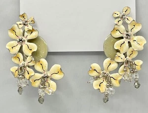 Lunch At The Ritz Emaille "DOGWOOD BRANCH" Statement Clip Ohrringe RAR!!! - Bild 1 von 10