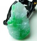 Rare Grade A 正阳绿 Emerald Icy Sun Green Jadeite Jade Pendant Kwan-yin YX0601