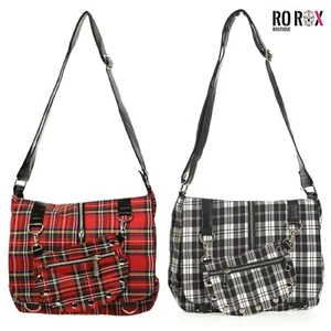 Banned Tartan Messenger Bag Check Punk Goth Crossbody Detachable Purse Shoulder - Picture 1 of 7